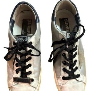 Golden Goose White and Black Sneakers